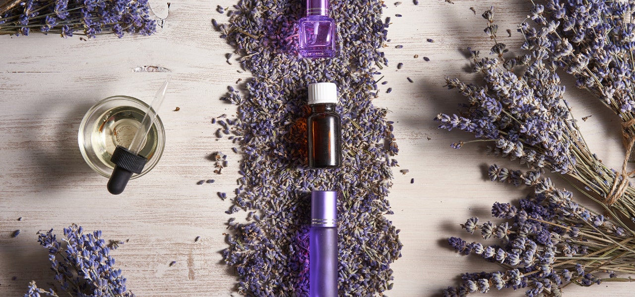 lavender essential oil bottles